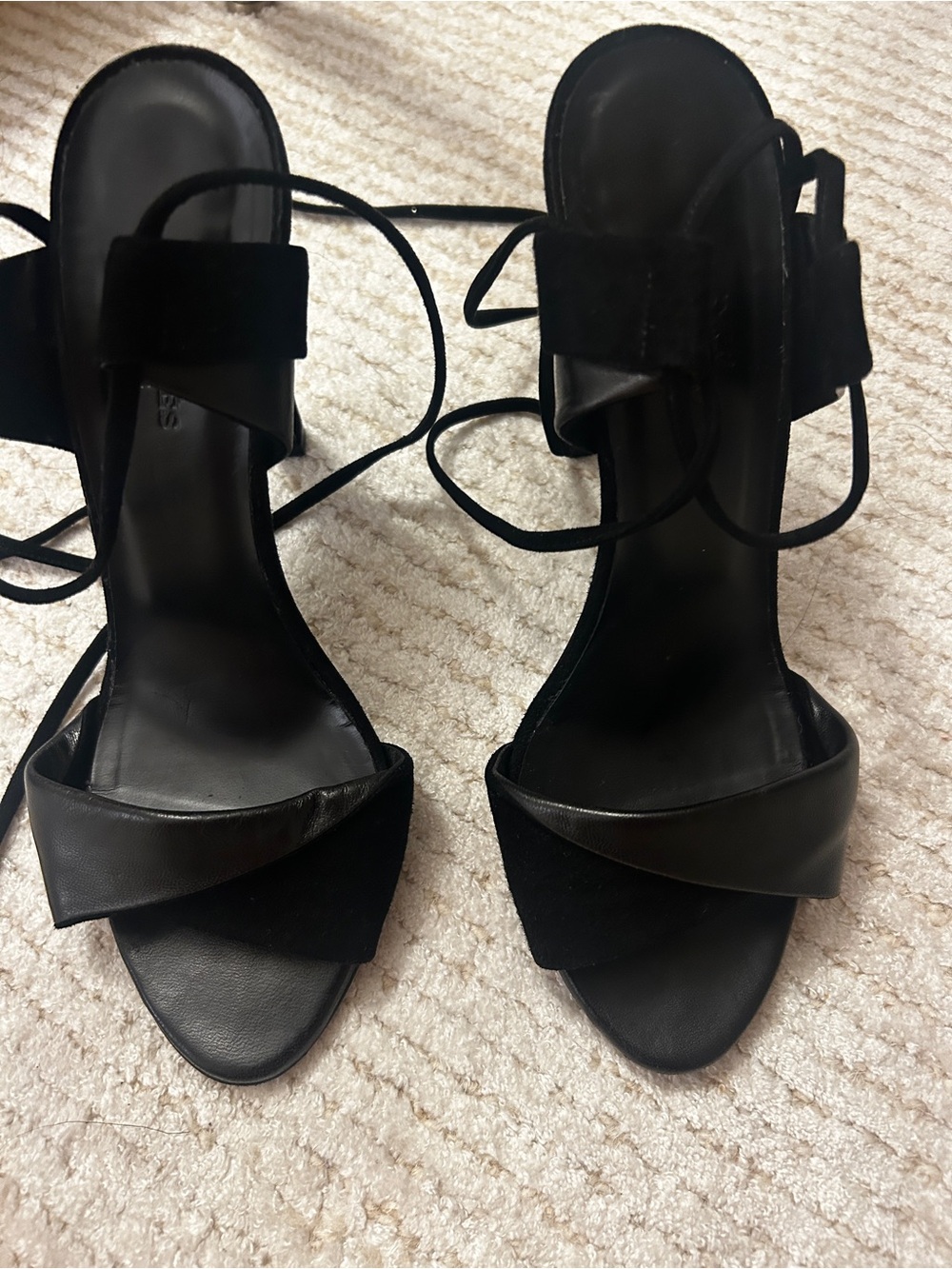 Black Women's Lace-Up Sandals